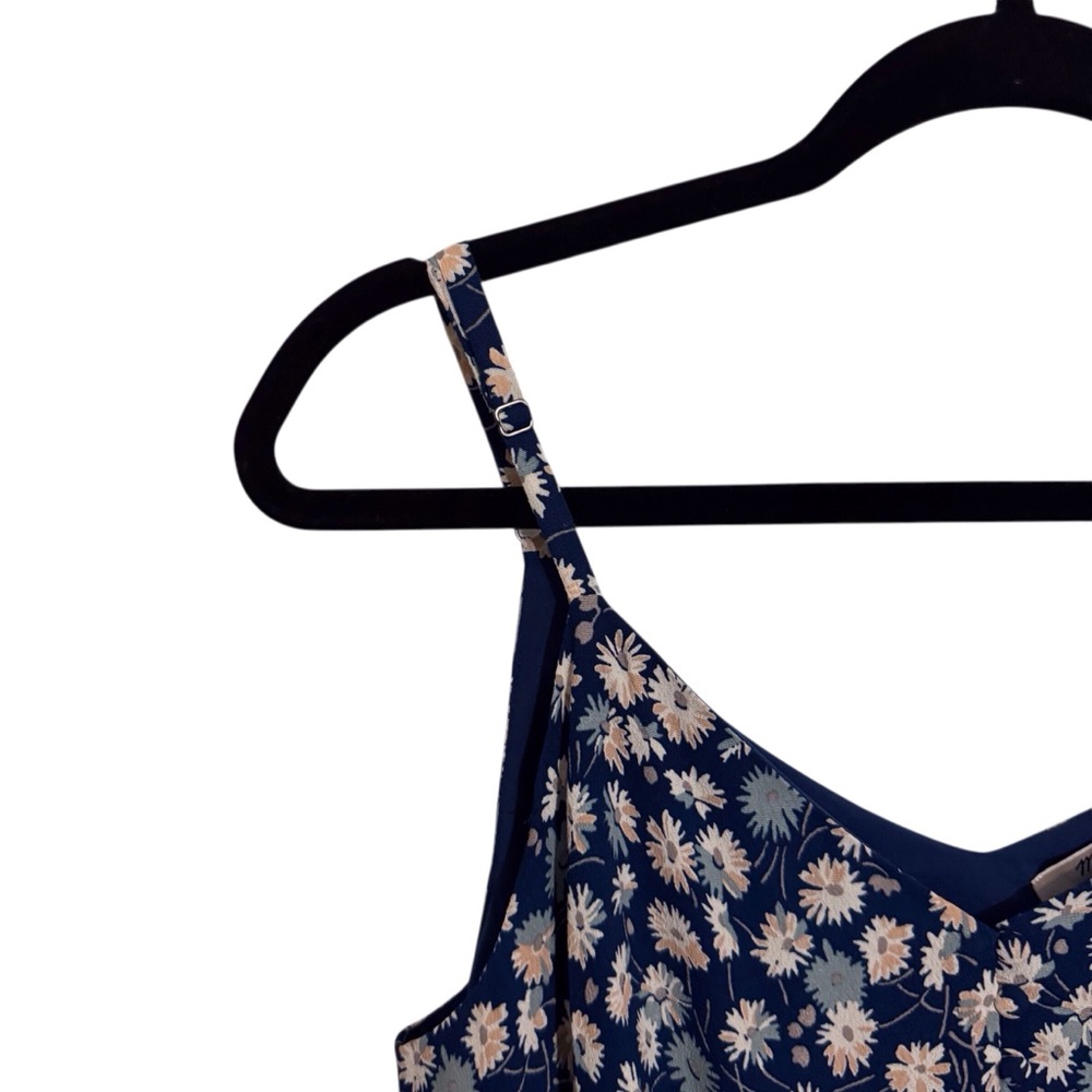 Madewell NWT Size 4 Blue Button Up Cami Tank Top French Floral Boho Beach - Picture 2 of 6